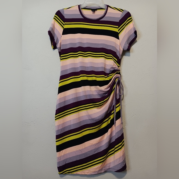 TORRID Mini Jersey Multi Striped Tee Shirt Dress Sz00 Bodycon Rayon-Spandex - Picture 13 of 14